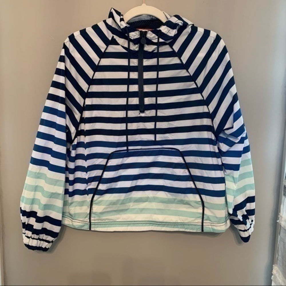 Hunter Target Sz XS Blue Striped Hood Rain Jacket